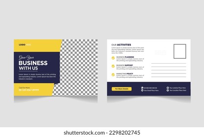 Creative Professional Corporate postcard design template . Corporate Business Postcard 
Template Design, Simple and Clean Modern Minimal Postcard Template, Business Postcard 
Layout
