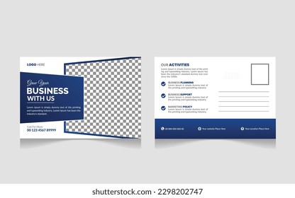 Creative Professional Corporate postcard design template . Corporate Business Postcard 
Template Design, Simple and Clean Modern Minimal Postcard Template, Business Postcard 
Layout
