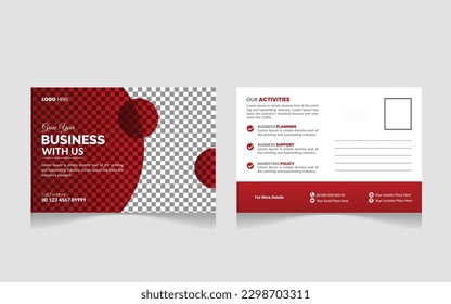 Plantilla de diseño de postales de Creative Professional Corporate . Postal comercial corporativa 
Diseño de plantillas, plantilla de postales mínima simple y limpia, postal comercial 
Diseño

