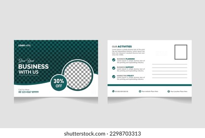 Creative Professional Corporate postcard design template . Corporate Business Postcard 
Template Design, Simple and Clean Modern Minimal Postcard Template, Business Postcard 
Layout

