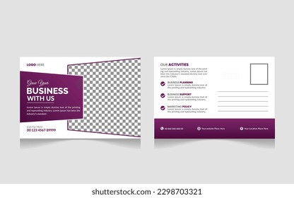 Creative Professional Corporate postcard design template . Corporate Business Postcard 
Template Design, Simple and Clean Modern Minimal Postcard Template, Business Postcard 
Layout

