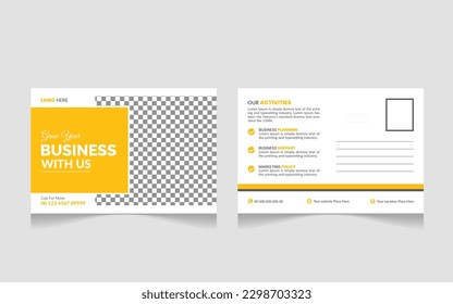 Creative Professional Corporate postcard design template . Corporate Business Postcard 
Template Design, Simple and Clean Modern Minimal Postcard Template, Business Postcard 
Layout

