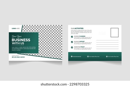 Creative Professional Corporate Postcard Design-Vorlage . Firmenpostkarte 
Vorlagendesign, Einfache und saubere moderne minimale Postkartenvorlage, Visitenkarte 
Layout

