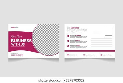 Creative Professional Corporate postcard design template . Corporate Business Postcard 
Template Design, Simple and Clean Modern Minimal Postcard Template, Business Postcard 
Layout

