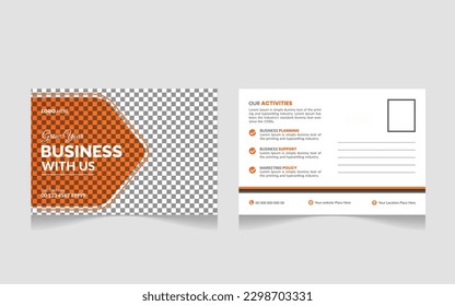 Creative Professional Corporate postcard design template . Corporate Business Postcard 
Template Design, Simple and Clean Modern Minimal Postcard Template, Business Postcard 
Layout

