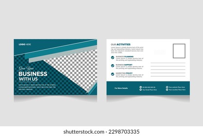 Creative Professional Corporate Postcard Design-Vorlage . Firmenpostkarte 
Vorlagendesign, Einfache und saubere moderne minimale Postkartenvorlage, Visitenkarte 
Layout

