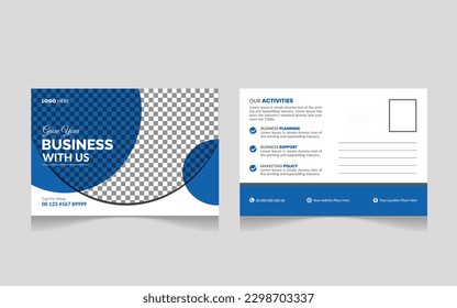 Creative Professional Corporate Postcard Design-Vorlage . Firmenpostkarte 
Vorlagendesign, Einfache und saubere moderne minimale Postkartenvorlage, Visitenkarte 
Layout

