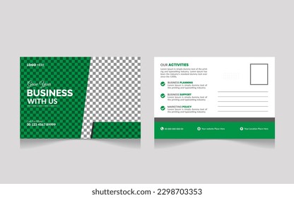 Creative Professional Corporate postcard design template . Corporate Business Postcard 
Template Design, Simple and Clean Modern Minimal Postcard Template, Business Postcard 
Layout

