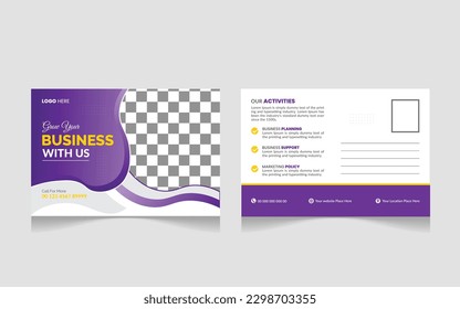 Creative Professional Corporate postcard design template . Corporate Business Postcard 
Template Design, Simple and Clean Modern Minimal Postcard Template, Business Postcard 
Layout

