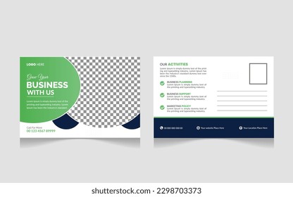 Creative Professional Corporate postcard design template . Corporate Business Postcard 
Template Design, Simple and Clean Modern Minimal Postcard Template, Business Postcard 
Layout

