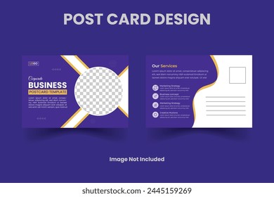 Creative Professional Corporate postcard design template . Corporate Business Postcard Template Design, Simple and Clean Modern Minimal Postcard Template, Business Postcard Layout