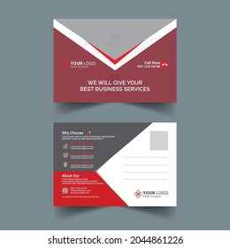 Creative And Professional Corporate Postcard Template, Vector Illustration Design