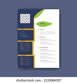 plantilla de diseño de CV profesional creativo.
