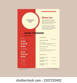 Creative Professional CV resume template design. vector minimalist