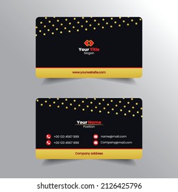 Creative and Professional Double sided Business Card Template. Flat Design Vector Illustration.
