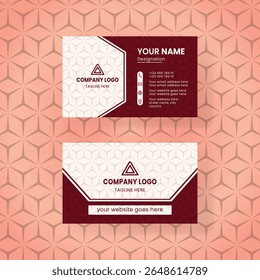 Creative professional elegant red and white modern business card design template