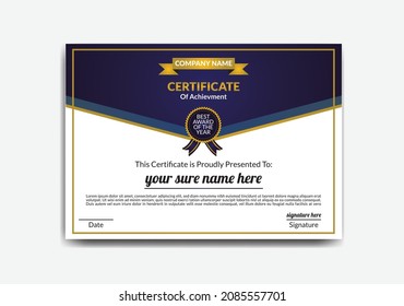 Creative, Professional, Eye Catching, Modern, Corporate, Educational, Industrial And Horizontal Certificate Template Design 2 For Print, School, High School, Diploma, Honours, Phd, Company, University