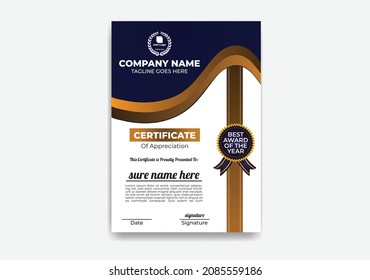 Creative, Professional, Eye Catching, Modern, Corporate, Educational, Industrial And Vertical Certificate Template Design 6 For Print, School, High School, Diploma, Honours, Phd, Company, University