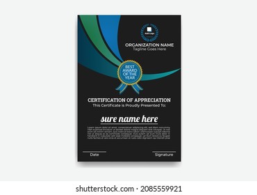 Creative, Professional, Eye Catching, Modern, Corporate, Educational, Industrial And Vertical Certificate Template Design 8 For Print, School, High School, Diploma, Honours, Phd, Company, University