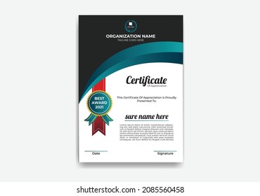 Creative, Professional, Eye Catching, Modern, Corporate, Educational, Industrial And Vertical Certificate Template Design 10 For Print, School, High School, Diploma, Honours, Phd, Company, University