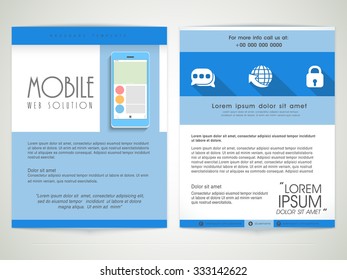 Diseño creativo profesional de volante, banner o plantilla con vista frontal y posterior para empresas.