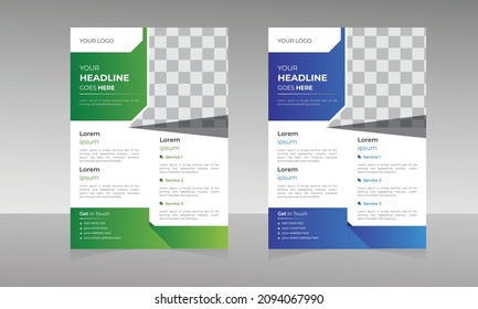 Creative professional flyer template in A4 size. Corporate and Modern flyers design. 
Annual report, Brochure, poster layout design.