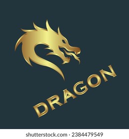 Creative and professional golden dragon logo design vector graphics
