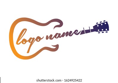 Creative professional Guitar logo design template suitable for Print, Digital, Icon, Apps, print T-Shirts and Other Marketing Material Purpose