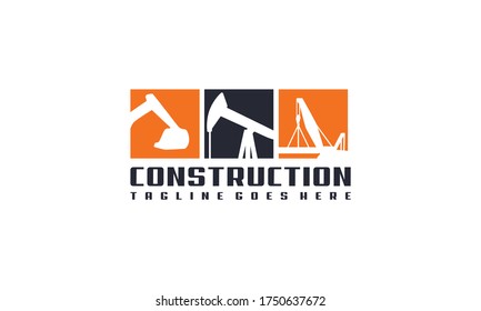 Creative and professional heavy equipment for construction logo design vector editable