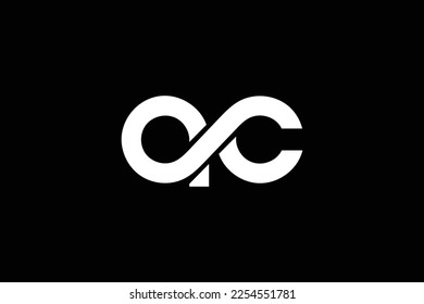 Creative and professional initial letter a c infinity logo design template on black background