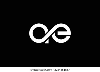 Creative and professional initial letter a e infinity logo design template on black background