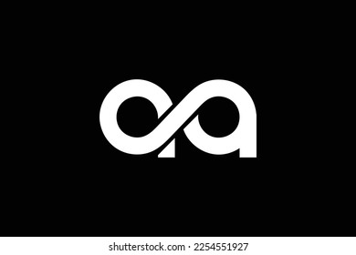 Letra inicial creativa y profesional una plantilla de diseño de logotipo infinito sobre fondo negro