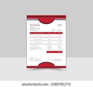 Creative and Professional Invoice Design Template.