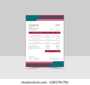 Plantilla de diseño de facturas creativas y profesionales.