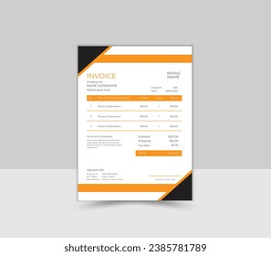 Creative and Professional Invoice Design Template.