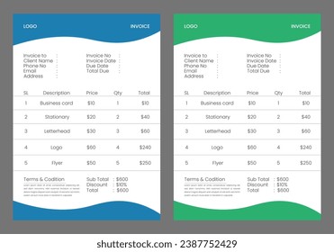 Creative Professional Invoice design template.