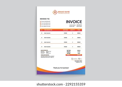Creative and professional invoice template