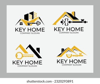 Creative and professional key home real estate logo designs