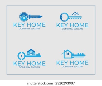 Creative and professional key home real estate logo designs