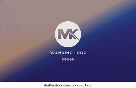 Creative professional mk logo template with illustration vector for business.