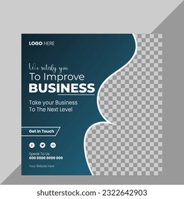 Creative Professional Modern Business Social Media Post Design Vector Squire Size
