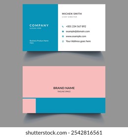 Creative professional modern clean corporate double-side business card design template, personal visiting card for corporate print, 
Modern and simple business card template, vector illustration,