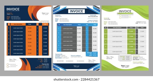 Creative professional modern invoice design corporate designing digital marketing agency 