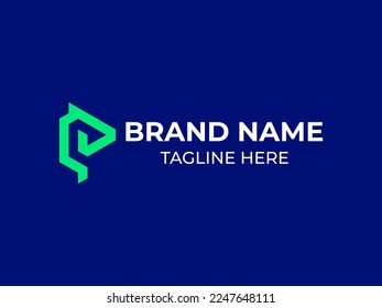 creative professional modern music player logo with letter p logo concept