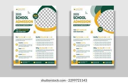 Creative professional and modern school flyer design, online school education admission flyer poster template, book cover, leaflet, poster, brochure template design