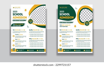 Creative professional and modern school flyer design, online school education admission flyer poster template, book cover, leaflet, poster, brochure template design