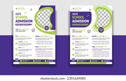 Creative professional and modern school flyer design, online school education admission flyer poster template, book cover, leaflet, poster, brochure template design.