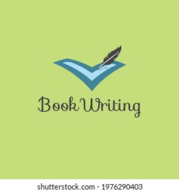 Creative professional modern and unique logo vector. book writing logo.