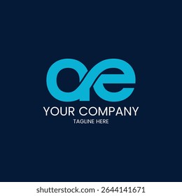 Creative and professional monogram logo combining the letters A and E in a sleek, modern style. Ideal for branding, business identity, tech startups, digital services, or creative agencies.