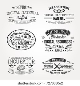 Creative Professional People Vector logo badges elements collection Icons Symbols Retro Labels Silhouettes